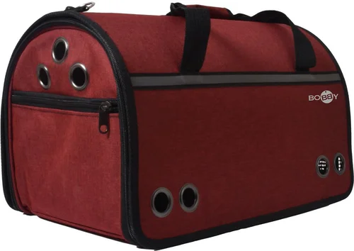 Sac de transport pour chat ou petit chien coloris rouge Bobby Week-end - Taille M