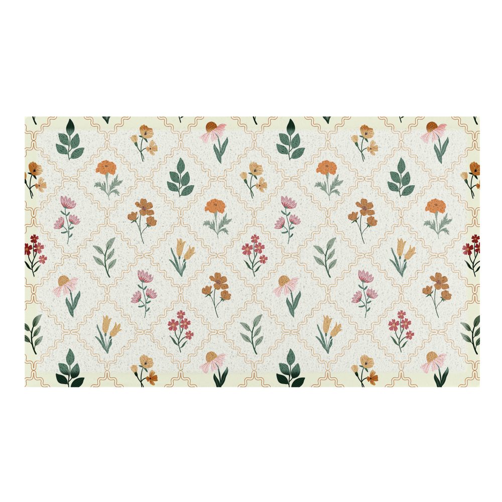 Paillasson Vintage Timbre Florale (70 x 40 cm) – Aménagement du jardin