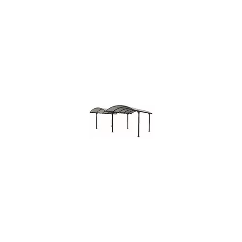 Carport en aluminium à toit ½ rond livré Foresta Bois - 760 x 362 x 360 cm