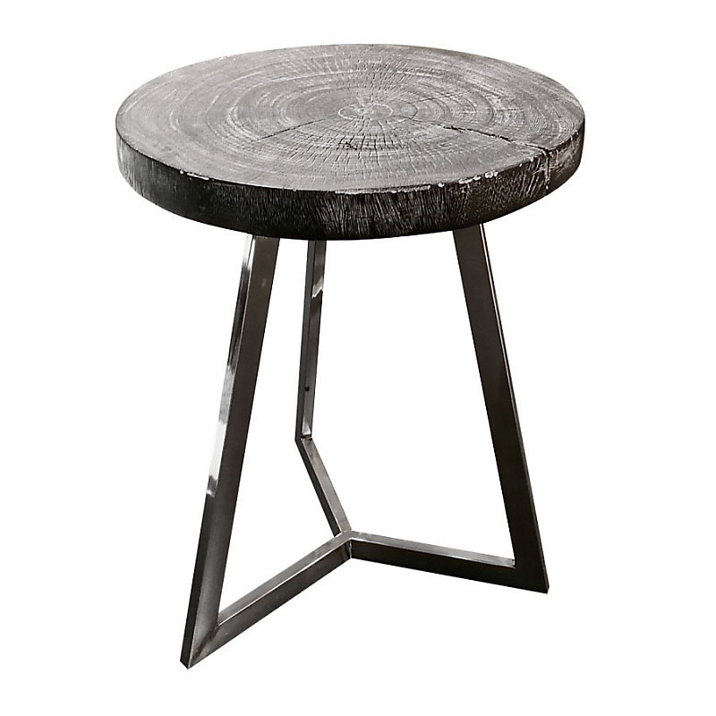 Bout de canapé | Table d'appoint en bois de teck peint en noir – REGLYS