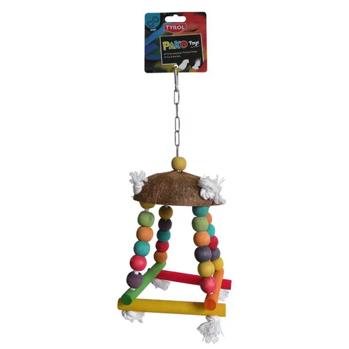 Jouet pour oiseaux en bois Tyrol Coco Boule Pako Sport – 35 cm