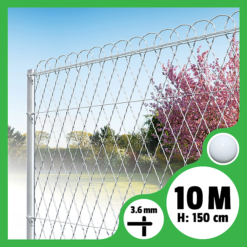 Bordure parisienne ronde longueur 10m – Blanc, 150cm, 3.6mm