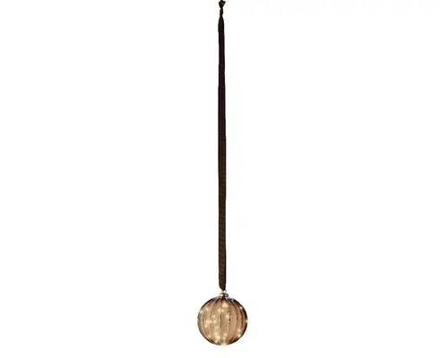 Boule en verre marron à micro LED blanc chaud - Ø 14 x H 30 cm