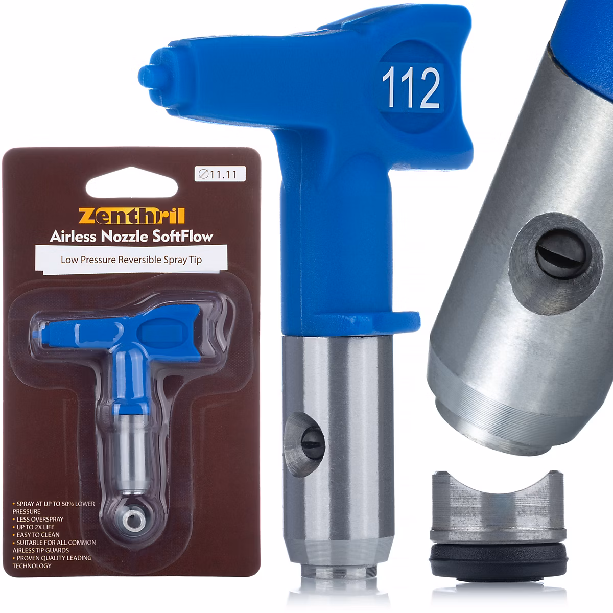 Buse de Pulvérisation Basse Pression SoftFlow 112 – Jet 5 cm, Précision, 80, 140 Bar, Pour Lasures et Vernis