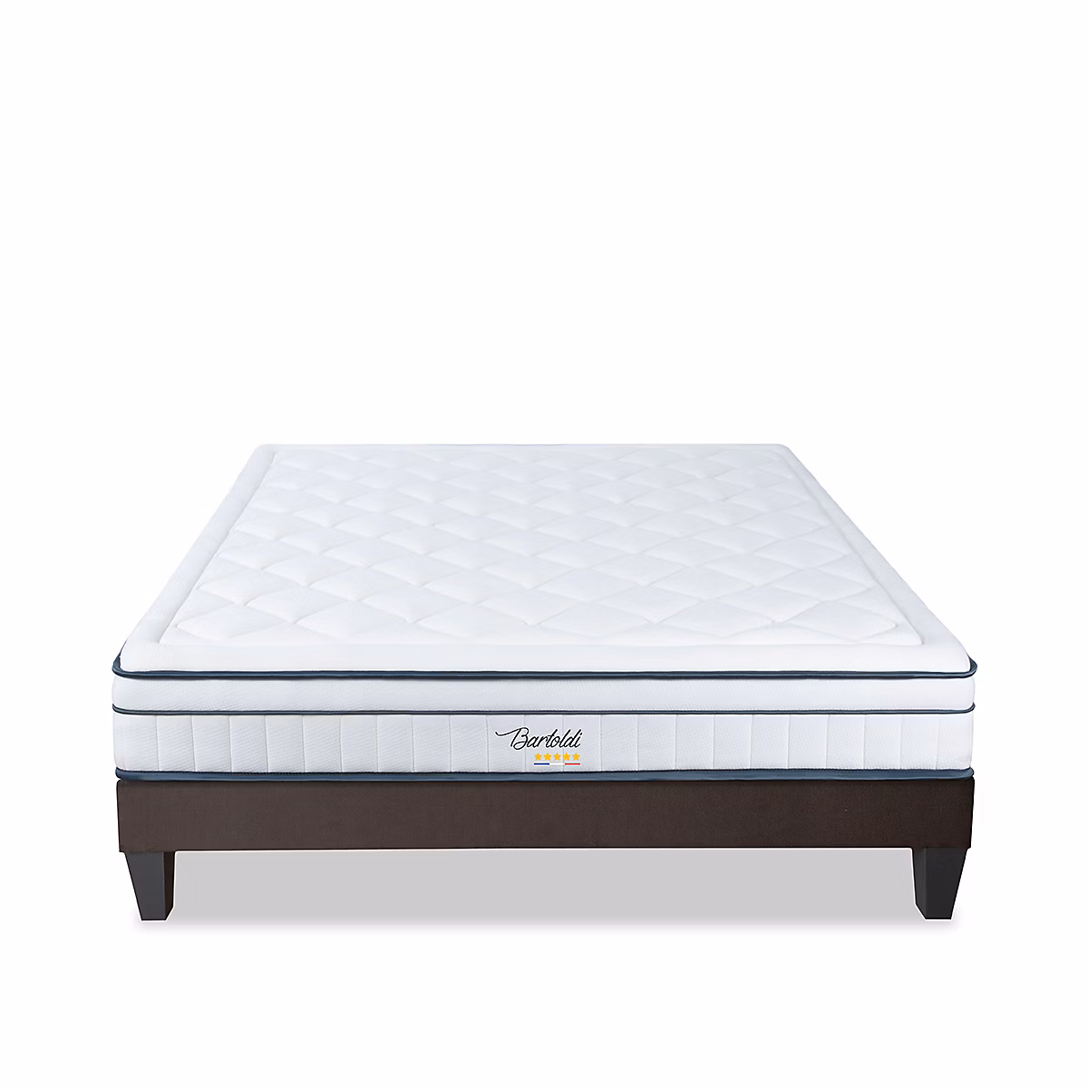 Ensemble Bartoldi 140 × 190 cm Matelas Ressorts ensachés + Sommier Bois