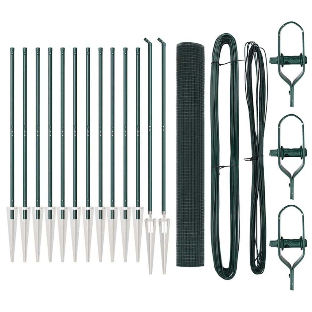 vidaXL Clôture en fil soudé avec pointes 25 x 1,4 m Vert Maille – Aménagement du jardin