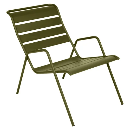 Fauteuil bas Monceau coloris vert en acier Fermob - 52 x 78 cm