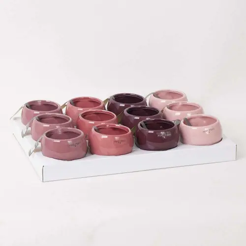 Cache-pot magnétique en céramique coloris rose - Ø 6 cm