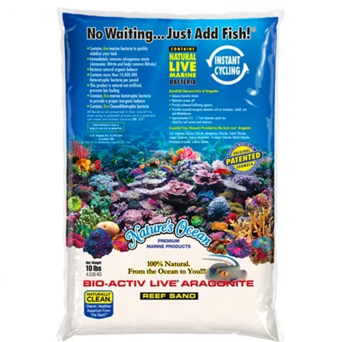 Sable vivant blanc naturel, grain fin, NATURE'S OCEAN - 0,1-0,5mm - 4,54kg