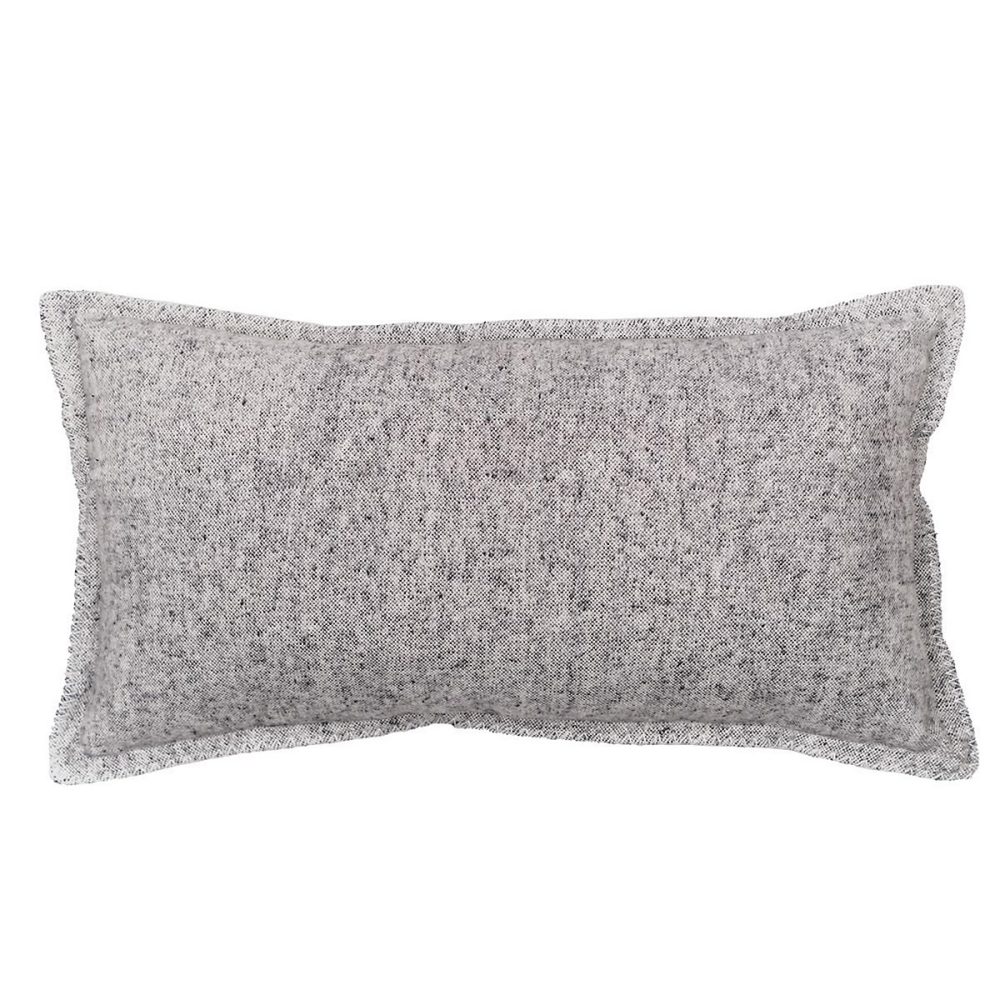 Coussin rectangulaire en coton brossé (40 × 90 cm – Gris)