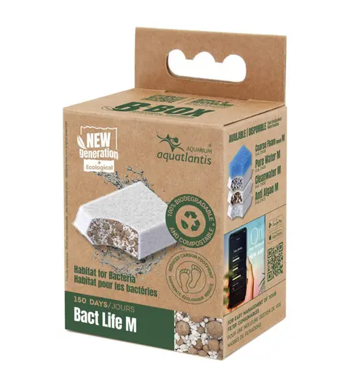 Masse filtrante pour aquarium coloris blanc Aquatlantis B-Box bact life support bactérien - Taille M