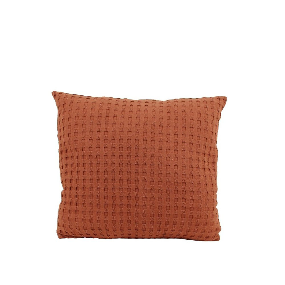 Coussin en tissu gauffré orange 45 × 45cm