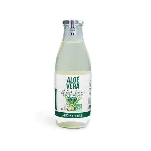 Gel d'Aloé vera au citron vert bio à boire Aromandise - 1 L