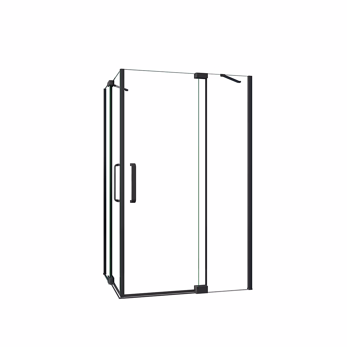 Cabine de douche 90 × 90 × 195cm en verre anti – calcaire | cabine porte de douche pivotante avec profil Noir mat Installation en angle
