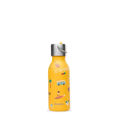 Bouteille isotherme Kids Honolulu en inox coloris jaune Qwetch - 350 ml