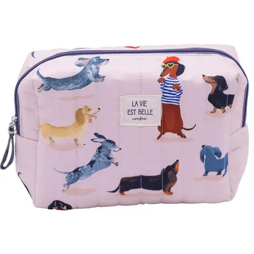 Grande trousse matelassée Cartesdart Teckels - 24 x 17 cm