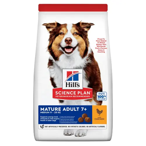 Croquettes pour chien mature medium poulet Hill's Science Plan - 18 kg