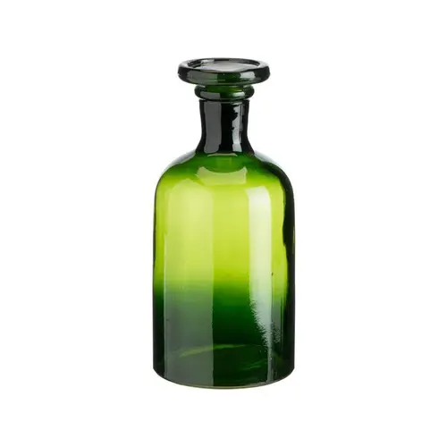 Bouteille décorative verte en verre style herboristerie - 17,5 x 8,5 cm