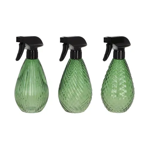 Vaporisateur vert en verre structuré - 10 x 9 x 20,5 cm