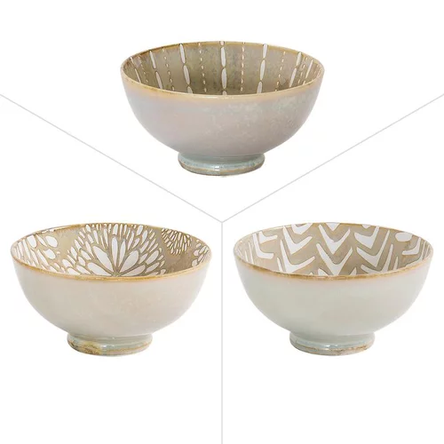 Bol Penjab coloris beige en porcelaine - Ø 15 cm