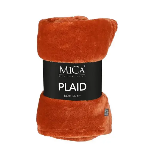 Plaid polaire terracotta Mica Famke - 180 x 130 cm