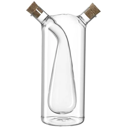 Flacon huile et vinaigre 2 en 1 en verre borosilicate transparent Cucina - 18,5 cm