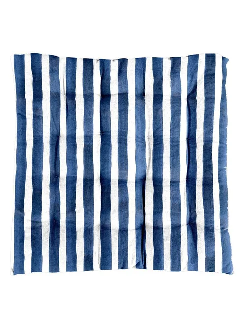 Galette de chaise coloris bleu en coton Horizon - 40 x 40 cm