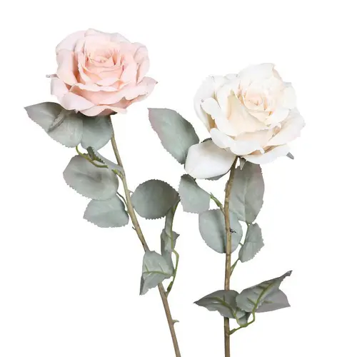 Rose artificielle rose clair - 63 cm