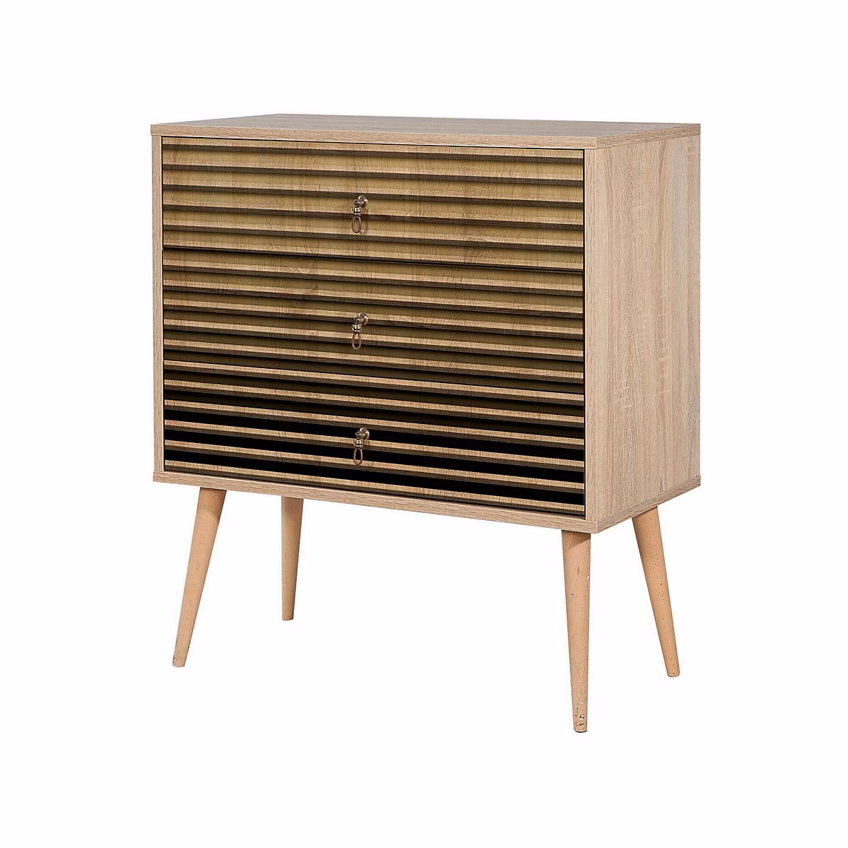 Commode Nebula – Commode polyvalente, Commode de chambre, Meuble avec tiroirs, 80 × 40h90 cm, Chêne