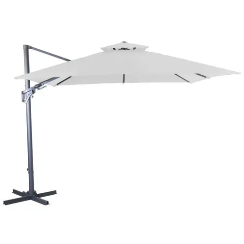 Parasol déporté carré coloris écru - 300 x 300 cm