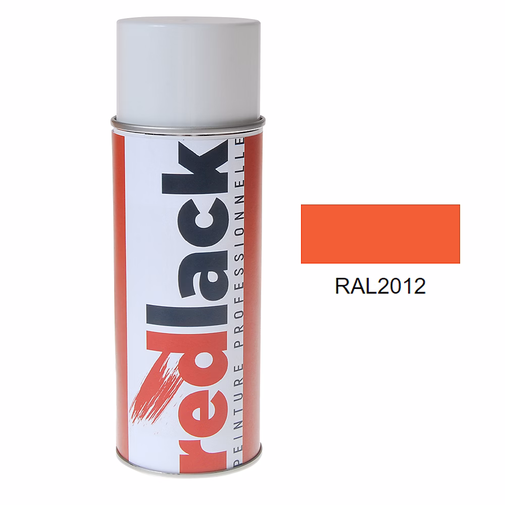Bombe de peinture Aérosol | spray – 400ml – RAL 2012 Orangé saumon – Mat – multisupport – Redlack – RAL2012
