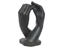 Statue forme mains en polymagnésium anthracite Kaemingk - 22 x 26 x 43 cm