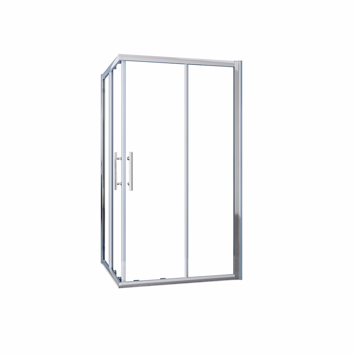 Cabine De Douche 90 × 80 × 185cm 2 Portes Coulissantes Accès D'angle
