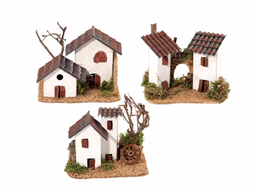 Maison aux tuiles rouges 15x10x14 cm