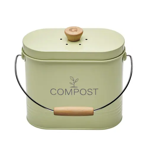 Seau à compost en métal vert avec filtre Nogent - 3 L