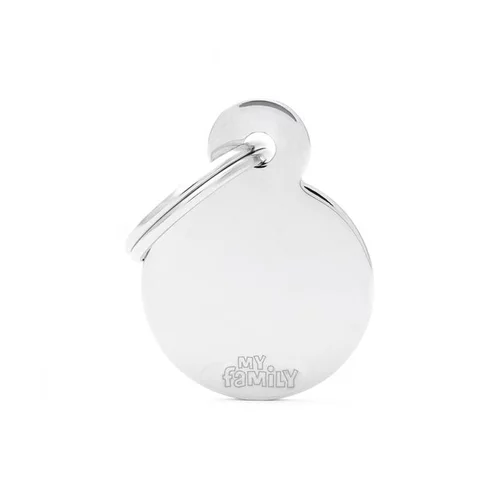 Médaille basic petit cercle pour chien en laiton argenté