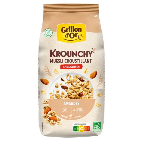 Krounchy aux amandes et avoine sans gluten bio 500 g