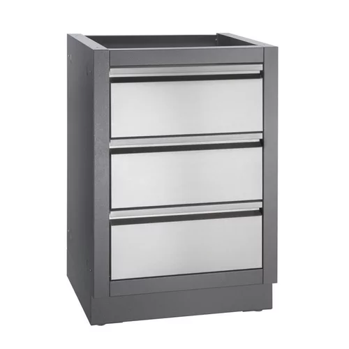 Meuble 2 tiroirs pour plancha coloris gris Napoleon