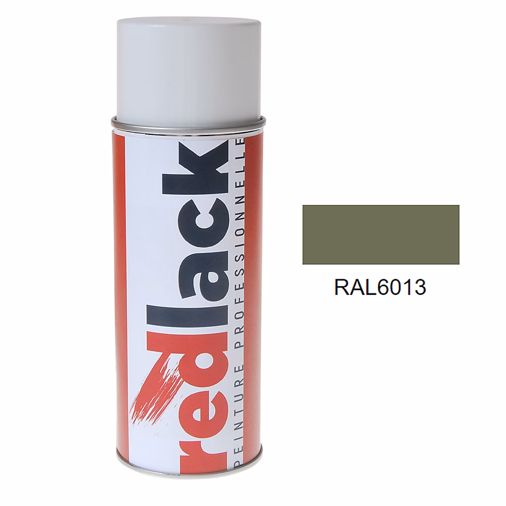 Bombe de peinture Aérosol | spray – 400ml – RAL 6013 Vert jonc – Mat – multisupport – Redlack – RAL6013