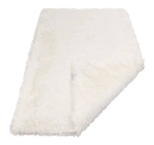 Plaid moelleux blanc en fourrure extra doux Wouapy - 100 x 70 cm
