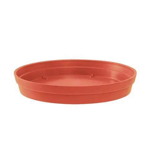 Soucoupe ronde en plastique coloris terre battue EDA Toscane - Ø 18,5 x H 3,6 cm