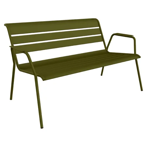 Banquette lounge Monceau coloris vert en acier Fermob - 132 x 82 cm