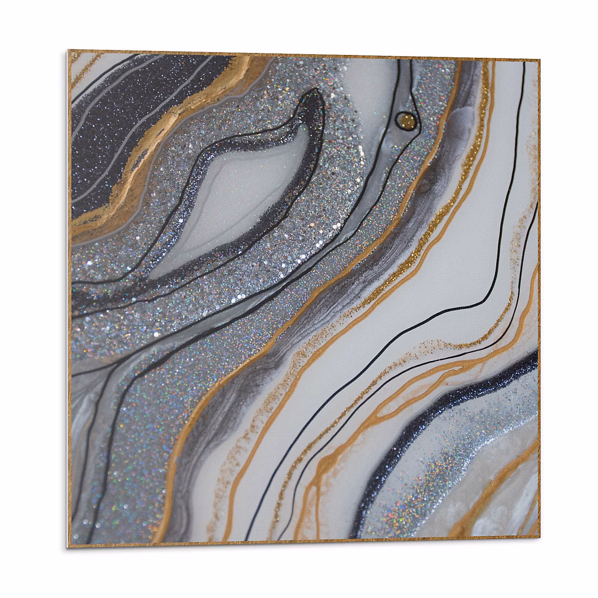 Carreaux De Vinyle Auto-Adhésifs Wallfluent 20 × 20 cm Vagues Abstraites Avec Des Paillettes 20 pièces