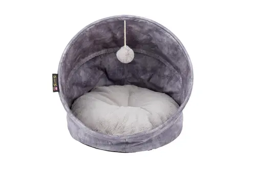 Grotte pour chat gris Kensington Scruffs – Taille 44 x 44 x 48 cm