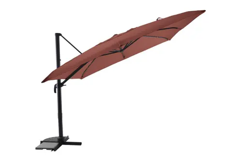 Parasol déporté carré en aluminium coloris orange - 300 x 300 cm