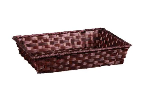 Corbeille Rihana en bambou chocolat Cav Service - 36 x 26,5 x 7,5 cm