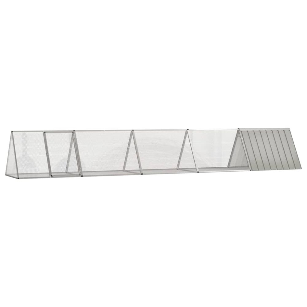 vidaXL Cage pour lapin Gris 504,5x80,5x71 cm Acier galvanisé – Aménagement du jardin