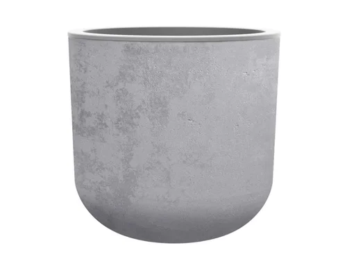 Pot en polypropylène coloris gris béton Eda Basalt Up - Ø 48,5 x H 46,2 cm