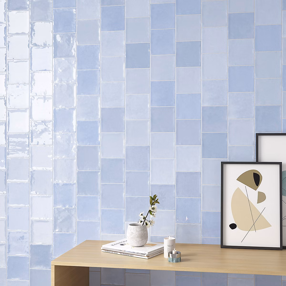 Carrelage mur intérieur/exterieur. Grès cérame Zellige Artic 12 × 12 cm x ép 8 – 3 mm
