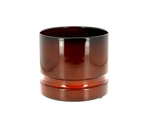Cache-pot en zinc coloris bronze Woodlog petit modèle - Ø 21 x H 18 cm
